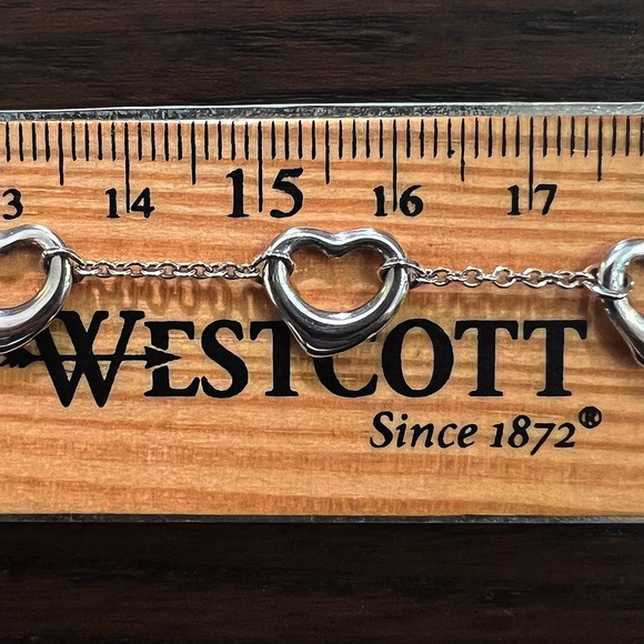 Tiffany & Co Sterling Silver Elsa Peretti Five Open Heart Necklace - Picture 7 of 7